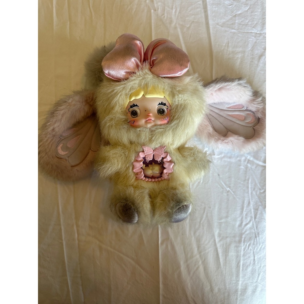 Nommi World Series Plush Doll Keychain Butterfly Ears Pink Bow Art Toy 8in